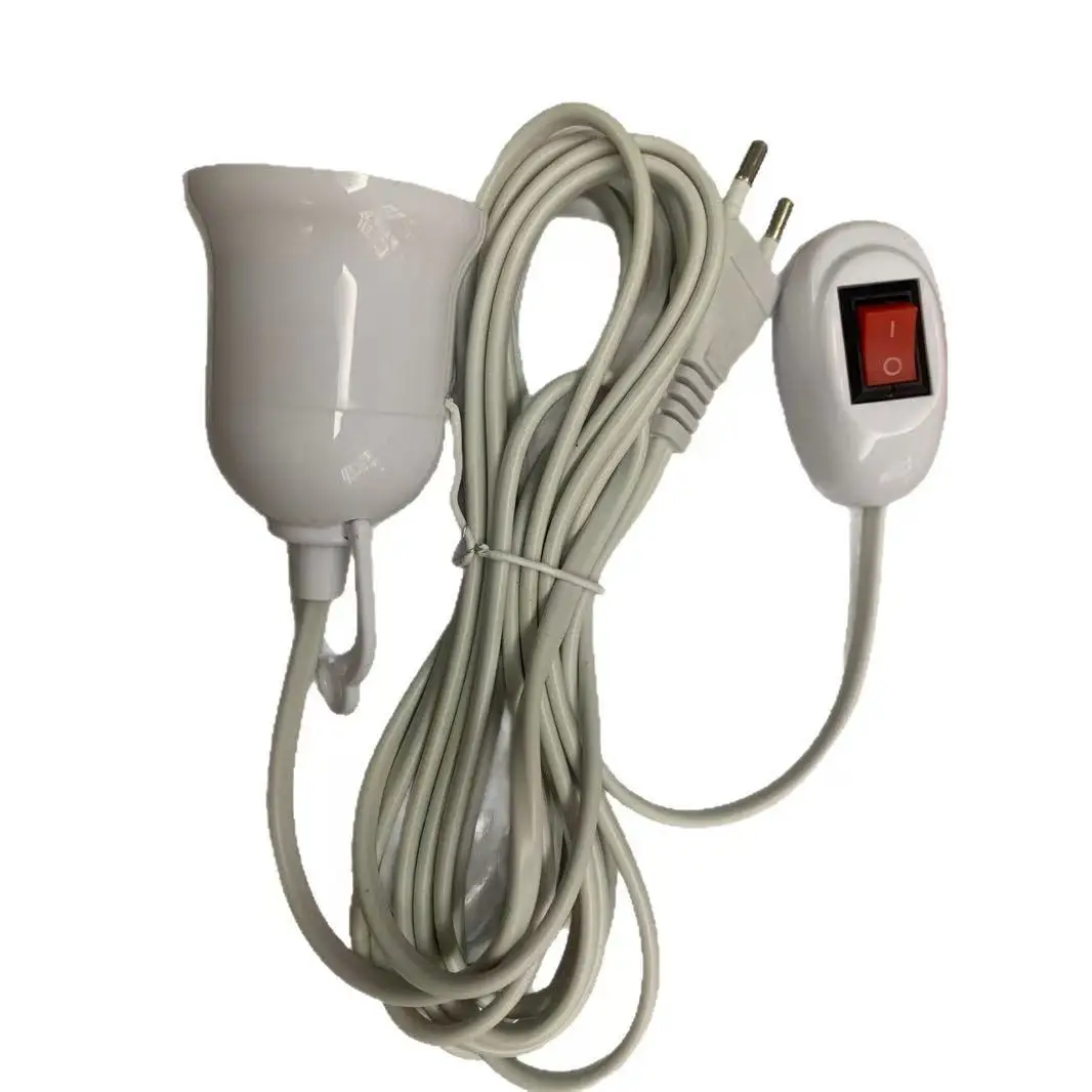 5/10m 램프 베이스 범용 스위치 Led 전구 소켓 어댑터 E27 나사 램프 홀더 액세서리 도구 2 플러그 서스펜션