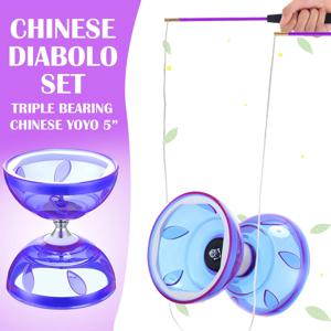 휴대용 Diabolo 중국어 요요 Diabolo 세트 성인을위한 휴대용 피트니스 기어 어린이 노인 야외 실내 민첩성 운동