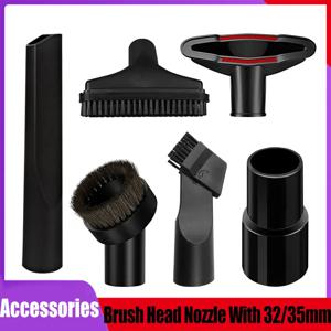 6개/1개 브러시 헤드 노즐 (32/35mm 어댑터 포함) 예비 부품 틈새 먼지 제거기 진공 청소기 교체 부착물