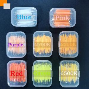 상자당 5-100PCS 3V 38mm LED 필라멘트 다색 COB 에디슨 전구 램프 백열등 다이오드 홈 조명용 액세서리
