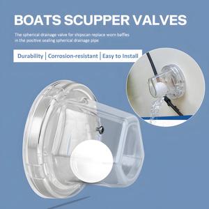 보트 스커퍼 밸브 배수 플러그 해양 역류 방지 배수 배출구 캡 |   데크 바닥 배수구용 투명 체크 밸브
