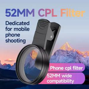 52MM CPL 필터 원형 범용 휴대용 편광판 카메라 렌즈 모바일 사진 편광판 스마트 폰용 반사 없음