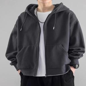 헤비웨이트 후드 스웨트셔츠 남성용 봄 가을 겨울 신상 플리스 안감 트렌디 브랜드 캐주얼 아우터웨어 청소년용