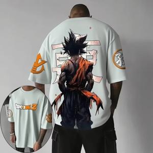 드래곤 볼 여름 남자 티셔츠 일본 애니메이션 Goku Kakarot 코튼 Y2K 하라주쿠 소년 어린이 부모-자식 트렌드 반팔