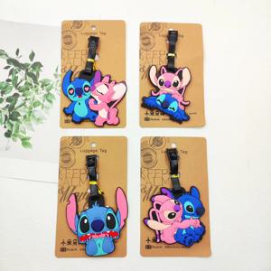 디즈니 릴로 & 스티치 수하물 라벨 여행 수하물 태그 소년 가방 ID 주소 홀더 수하물 탑승 휴대용 가방 티켓