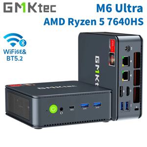 GMKtec M6 Ultra 게이밍 미니 PC AMD Ryzen 5 7640HS (업그레이드된 6600H/6800H) 데스크탑 미니 컴퓨터 WiFi 6/BT 5.2, 트리플 4K 디스플레이