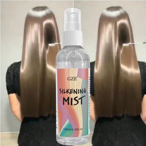 GZE HAIR SILKENING SPRAY 실크 테라피 열 차폐, 곱슬한 질감을 윤기 있고 부드럽게 해주는 열 프레스 제품