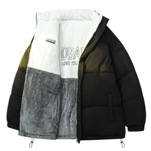 고품질 양가죽 플리스 남성 캐주얼 양면 루즈핏 다용도 솜패딩 재킷, 남성 솜패딩 의류