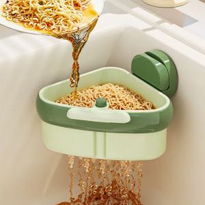 새로운 흡착식 싱크대 배수구 바구니 가정용 과일 세척 필터 바구니 주방 삼각형 싱크대 음식물 쓰레기 거름망 ﻿