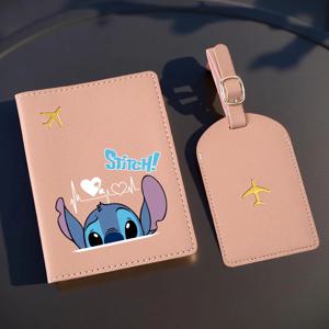 여행용 스티치 여권 홀더, 여권 커버 홀더 및 수하물 태그 세트, PU 가죽 여행 필수품 여성 남성용