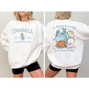 디즈니 프린세스 스웨트셔츠 신데렐라 스웨트셔츠 Est 1950 A Kingdom Far Away 스웨트셔츠 프린세스 신데렐라 스웨트셔츠