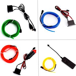 5~1M 멀티 컬러 LED 스트립 조명, 유연한 네온 라이트 EL 와이어, 댄스 파티 분위기 장식, USB 배터리 박스 드라이버 포함 조명 스트링