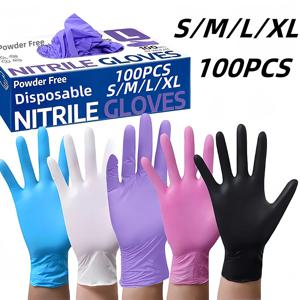 50/100Pcs 일회용 니트릴 장갑, 내구성이 뛰어난 가정용 청소 장갑, 정원 심기 및 파기 미끄럼 방지 먼지 방지 장갑