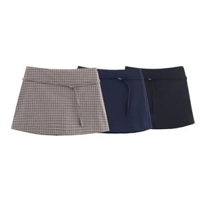 여성용 스커트 팬츠 2025년 가을 신상 벨트 장식 단색 심플 숏 스커트 팬츠 캐주얼하고 패셔너블한 디자인