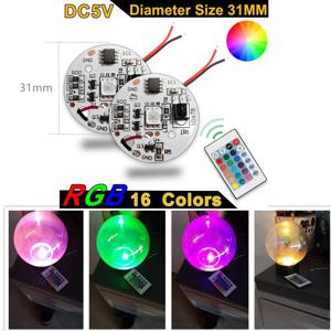 5V 저전압 LED 조명 플레이트 컬러 RGB 램프 보드 3W 컬러풀 그라데이션 소스 IR 24키 무선 리모컨 스위치 온/오프 제어