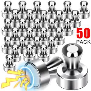 50/1개 네오디뮴 자석 압정 강력 자석 흡착 컵 푸시 핀 냉장고 화이트보드 주방 사무실 자석 훅