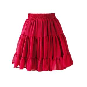 여름 학생 캔디 컬러 프레피 스타일 스커트 플러스 사이즈 여성 섹시 미니 쉬폰 패치워크 플리츠 스커트