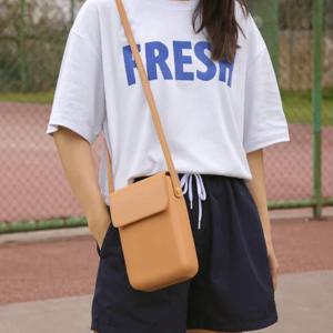 여성용 미니 PU 플립탑 크로스바디 & 솔리드 컬러 디자이너 휴대폰용 토트백