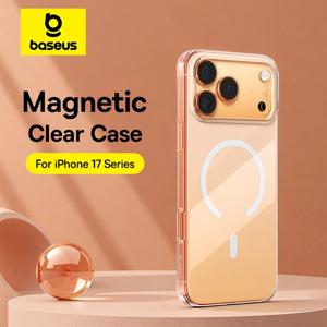 베이스어스 아이폰 17 프로 맥스 17 에어용 마그네틱 케이스, 아이폰 17 프로 에어용 맥세이프 무선 충전 케이스, 투명 보호 커버