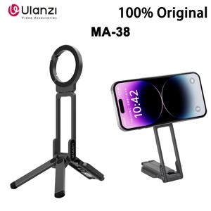 오리지널 울란지 MA38 마그네틱 폰 스탠드 아이폰 16 15 14용 핸드헬드 삼각대 스냅 모드 숨겨진 후크 경사 벽 부착형