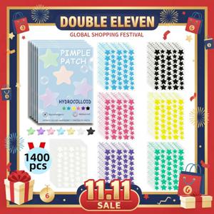 1400개 컬러풀 스타 여드름 제거 스티커 투명 통기성 하이드로콜로이드 여드름 패치 여드름 자국 커버 메이크업