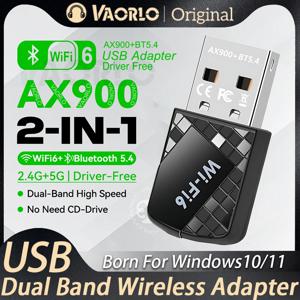 2 IN 1 WIFI6 AX900 USB 와이파이 네트워크 카드 블루투스 5.4 무선 어댑터 듀얼 밴드 2.4G+5GHz 900Mbps 리시버 동글 윈도우10/11용