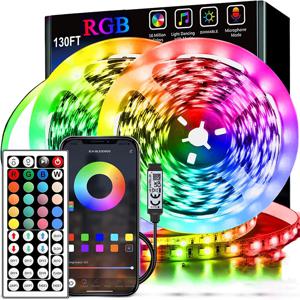 LED 스트립 라이트 44키 앱 음악 동기화 리모컨 USB 5V 1M-40M RGB 유연한 테이프 방 장식 TV 백라이트 다이오드