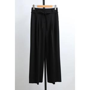 여성용 하이웨이스트 울 정장 바지 캐주얼 롱 팬츠 스트레이트 레그 출퇴근 스타일 가을 겨울 신상품