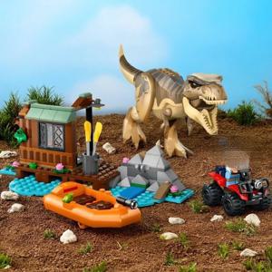 공룡 모드 T.rex 리버 이스케이프 쥬라기 월드 76975 티라노사우루스 빌딩 블록 세트 크리스마스 선물에 적합