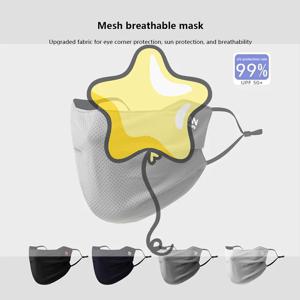 남성용 자외선 차단 페이스 마스크 재사용 가능한 통기성 UV 페이스 쉴드 솔리드 컬러 워셔블 페이스 마스크 여름 사이클링 페이스 마스크