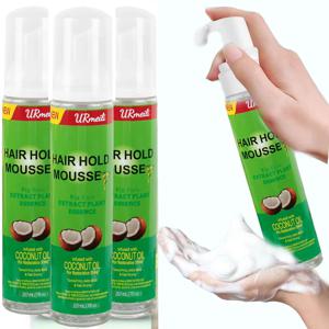 곱슬머리 무스 (207ml) 가발용 강력 고정 올리브 오일 헤어 스타일링 무스, 곱슬거림 방지 헤어 폼 무스 (여성용 스타일링)