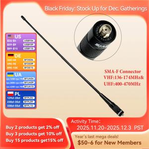 Retevis RHD-771 RT5R 무전기 안테나 SMA-F RHD-771 VHF UHF 듀얼 밴드 (바오펑 UV 5R 144/430Mhz, 콴셩 UV K5 UV K6 호환)