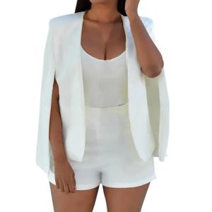 패션 여성 분할 케이프 슬림 맞는 비즈니스 정장 재킷 코트 슬림 블레이저 스트레이트 우아한 바지 정장