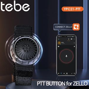 IOS 안드로이드 전화 Zello 푸시 투 토크 버튼 용 조절 가능한 스트랩이있는 Tebe 무선 블루투스 PTT 워키 토키 제어 버튼