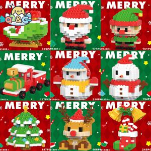 크리스마스 빌딩 블록 시리즈 산타 클로스 순록 퍼즐 조립 벽돌, 테이블 장식, 어린이 장난감, 크리스마스 선물