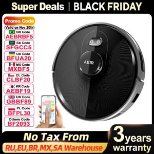 (프로모션 코드: KR1200)로봇 청소기 ABIR X9, 레이저 시스템, 듀얼 UV 청소, 자동 카펫 부스트 기술, 다중 층 지도, 맞춤형 방 청소