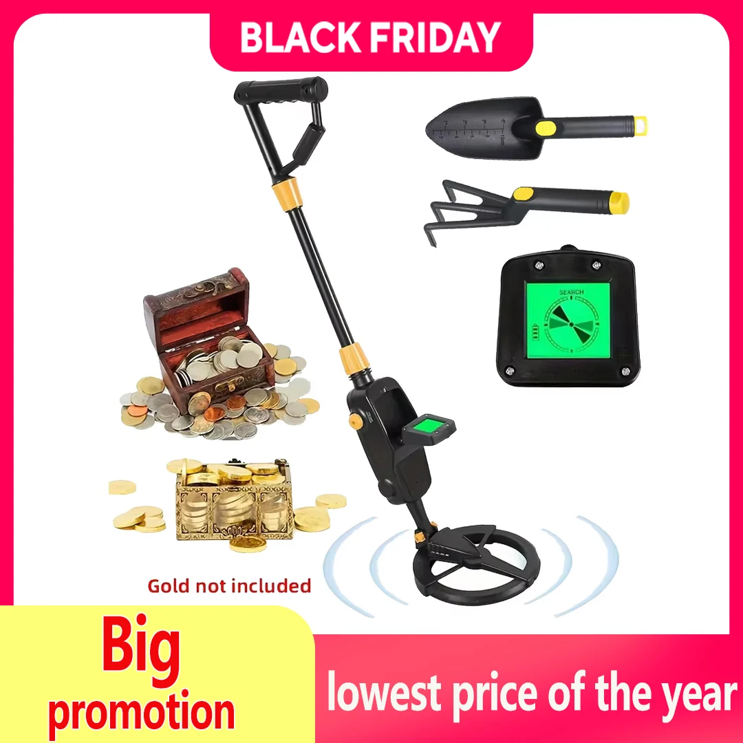 MD1008A 어린이용 금속탐지기, 성장과 함께합니다. 작은 손바닥에도 편안한 인체공학적 손잡이, 배터리로 작동(배터리 미포함)