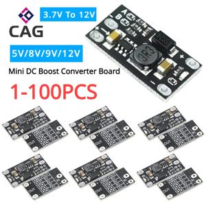 1-100pcs 3.7V ~ 12V 미니 DC 부스트 컨버터 보드 출력 5V/8V/9V/12V DC 스텝 업 모듈 리튬 배터리 부스트 전압 부스트 모듈