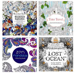 어린이 성인용 만다라 꽃 색칠하기 책, 그래피티 그림, 24 페이지, 1 개