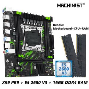MACHINIST PR9 X99 마더보드 콤보 Intel Xeon E5 2680 V3 CPU + DDR4 8GBx2 2133MHz 듀얼 채널 RAM 옵션 컴퓨터 키트 세트