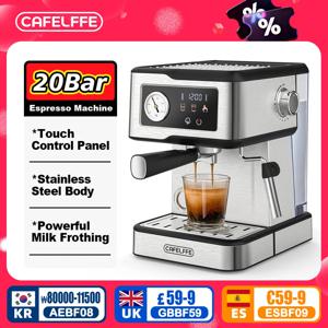 Cafelffe 에스프레소 머신, 카푸치노 메이커, 우유 거품기 스팀 지팡이, 커피 메이커, 반자동 카페테라 선물, 20Bar