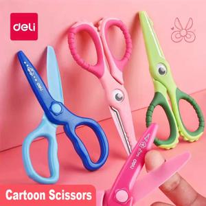 델리 만화 안전 가위 어린이 DIY 수제 공예 종이 절단 학교 문구 작은 전단 귀여운