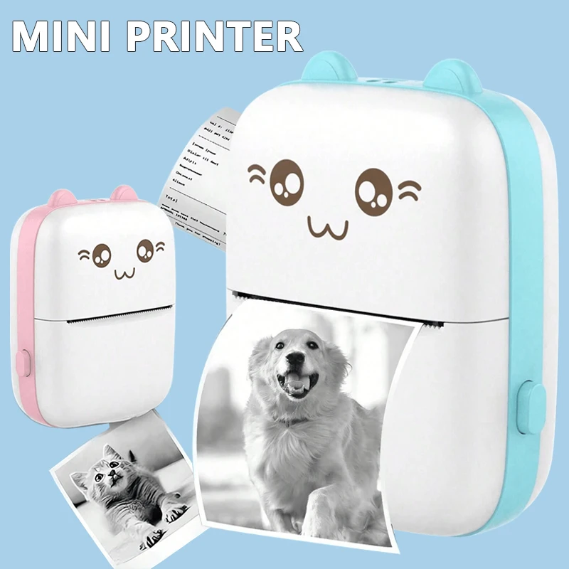 58MM 미니 휴대용 열전사 프린터 무선 블루투스 포켓 프린터 홈 태그 사진 인쇄를 위해 IOS 안드로이드와 호환 가능