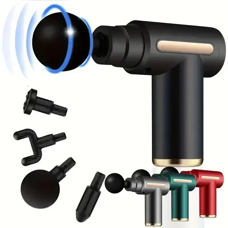 USB 미니 마사지 총 근막 기계 근육 이완 진동 총 막대 마사지 피트니스 장비 목 잡아 근막 총