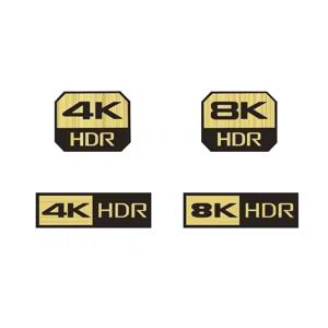 HD 로고 비디오 장식 스티커, 드론 홈 시어터 플레이어 장식, 자체 접착 용지, 4k, 8k 로고