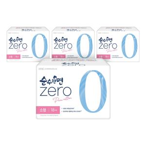 깨끗한나라 순수한면 제로 ZERO 생리대 소형 18개입 4팩