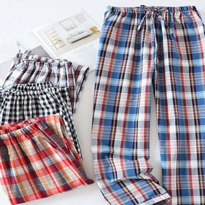 잠옷 바지 남성 여름 바지 느슨한 대형 봄, 가을 싱글 바지 간단한 인쇄 홈 바지 외부 착용 가능