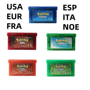 GBA 게임 카트리지 32비트 비디오 게임 콘솔 카드 포켓몬 에메랄드 FireRed LeafGreen 루비 사파이어 샤이니 라벨 미국/EUR 버전