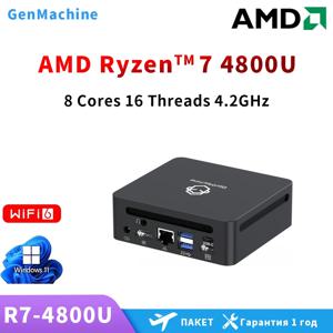 GenMachine 새로운 AMD Ryzen 7 4800U Windows 11Pro 미니 PC DDR4 채널 NVMe M.2 SSD WIFI6 BT5.2 데스크탑 오피스 컴퓨터 pc 게이머