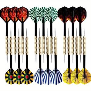스틸 팁이 있는 전문 다트 조합, 훈련 및 경기에 적합한 내구성 및 향상된 정확도, 18 PCs/세트